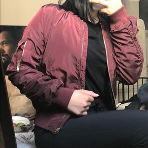 Maroon Bomber Jacket